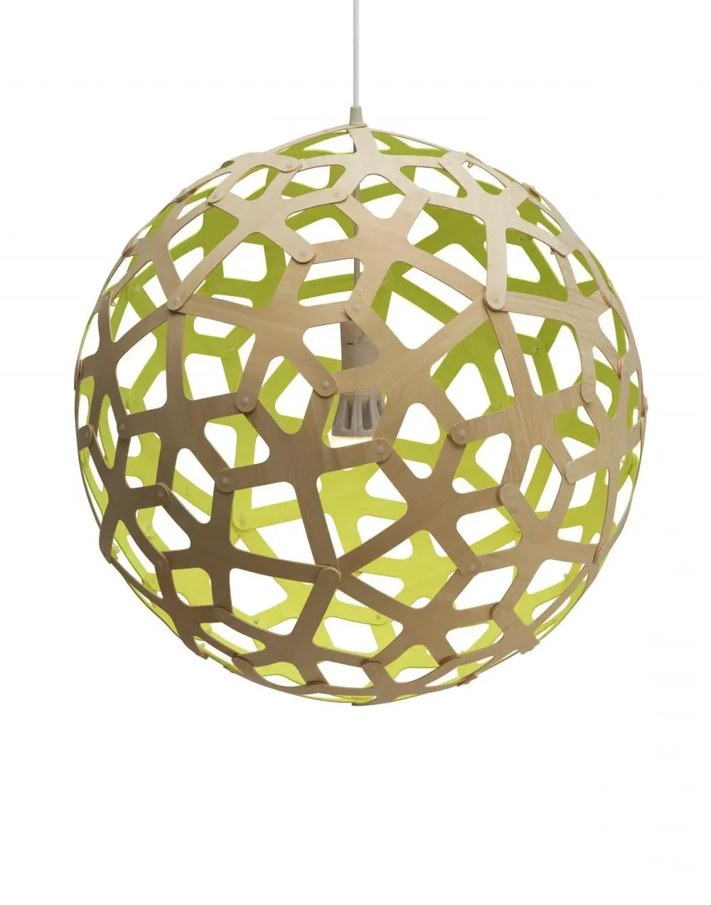 Medium Coral Pendant Light - Lime, Bamboo