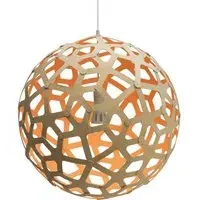Medium Coral Pendant Light - Orange, Bamboo