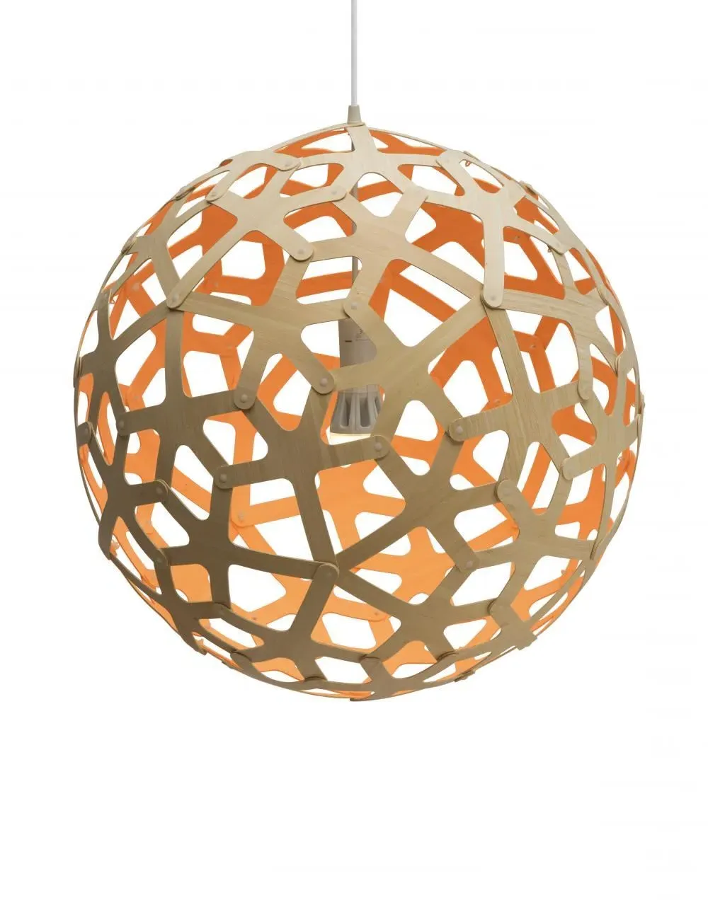Medium Coral Pendant Light - Orange, Bamboo