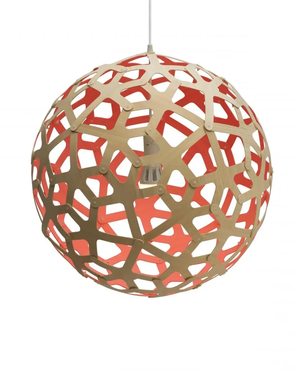 Medium Coral Pendant Light - Red, Bamboo