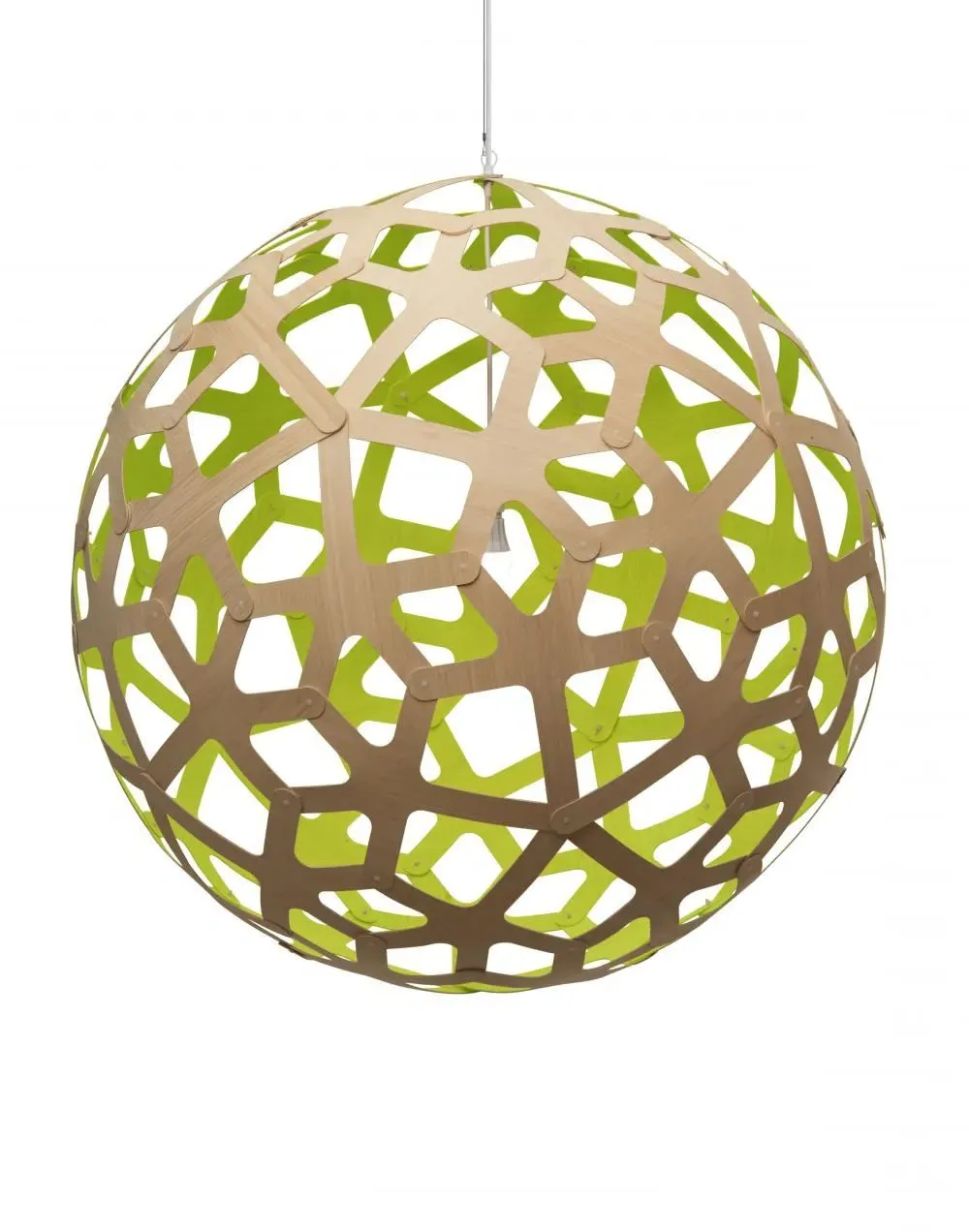 Medium Coral Pendant Light - White, Bamboo