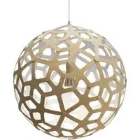 Medium Coral Pendant Light - White, Bamboo