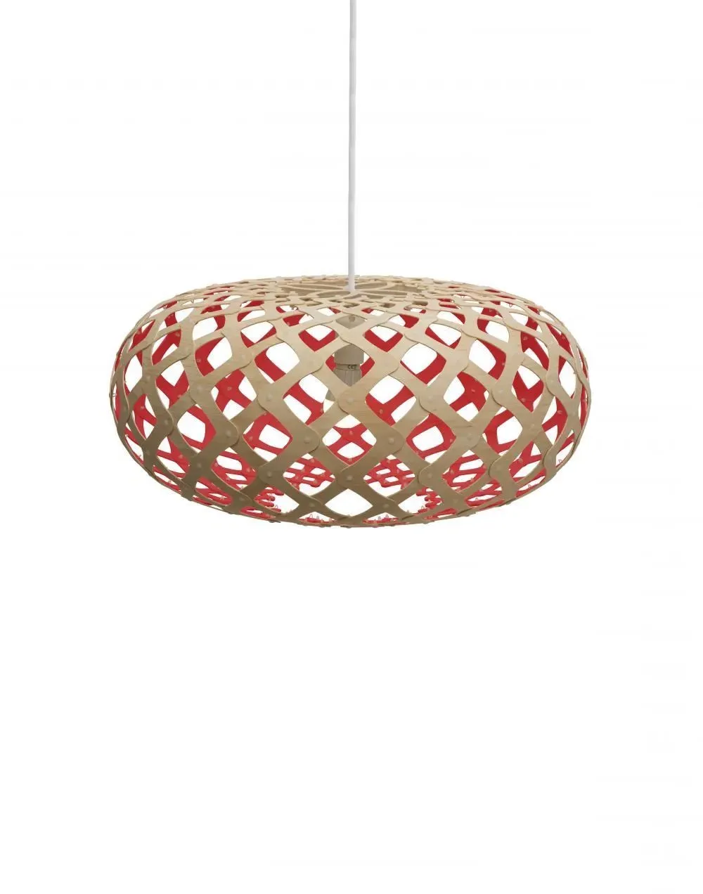 Medium Kina Pendant Light - Red, Bamboo