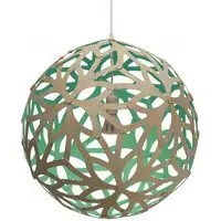 Medium Pendant Light - Aqua, Bamboo