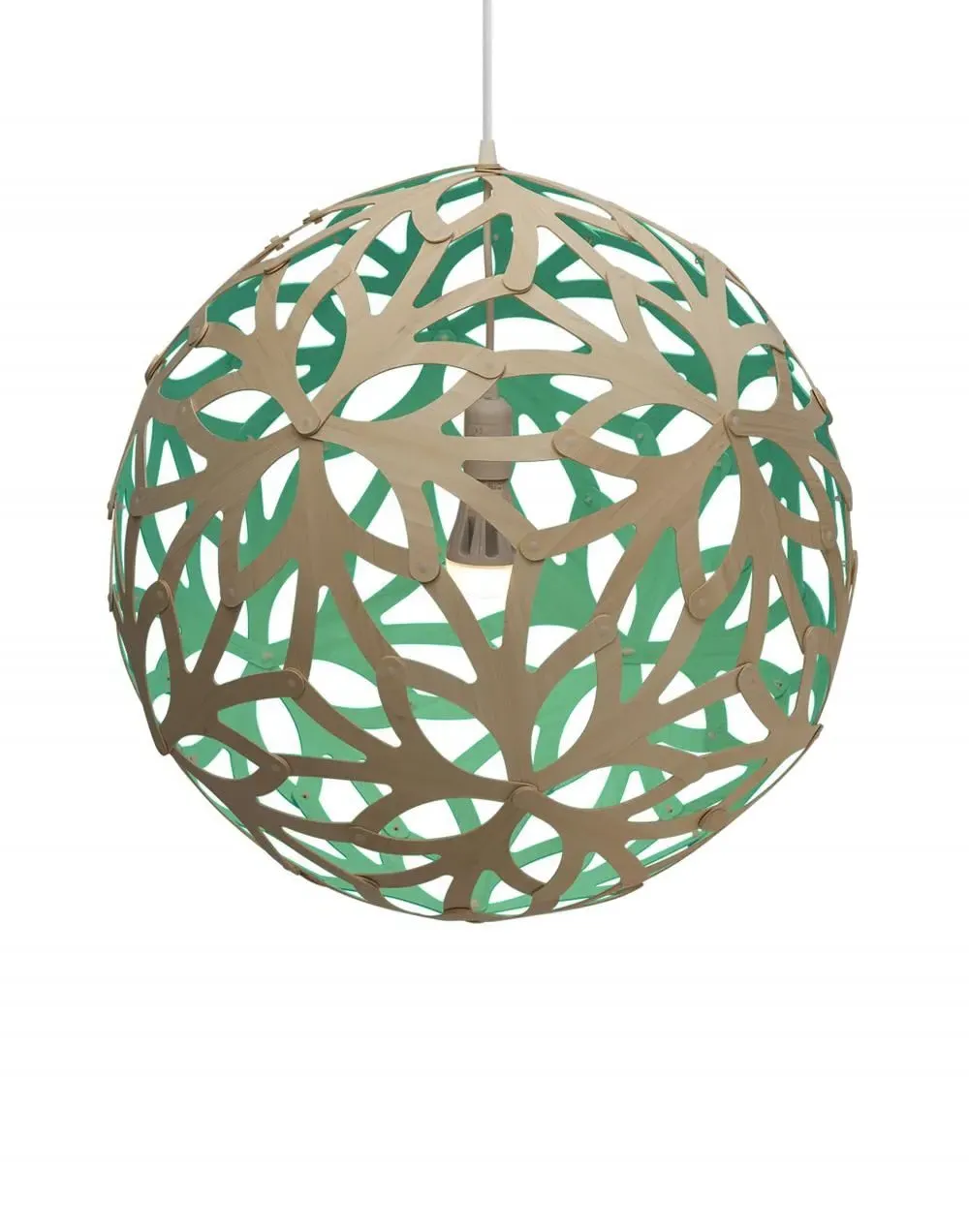 Medium Pendant Light - Aqua, Bamboo