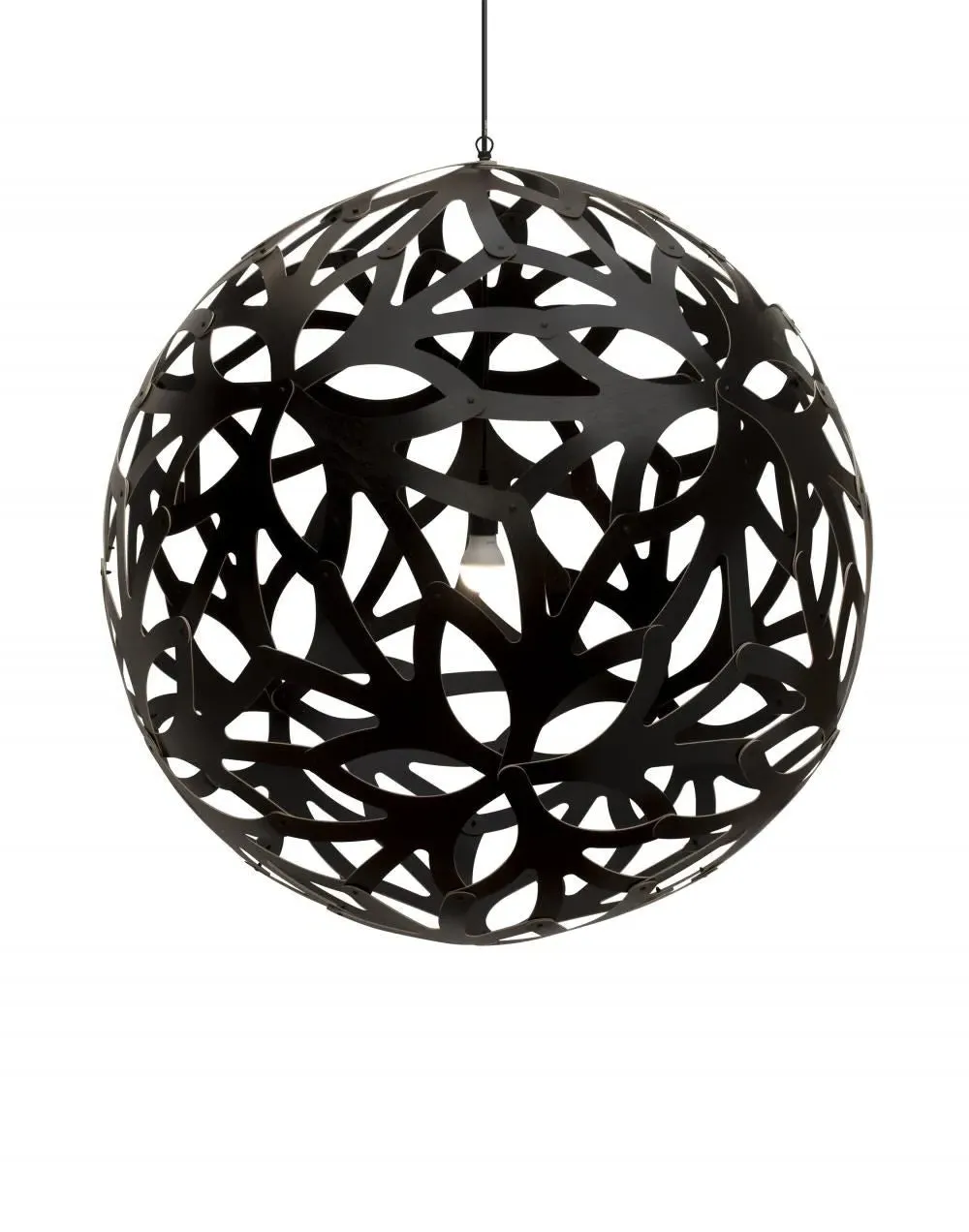 Medium Pendant Light - Black, Bamboo
