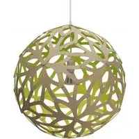 Medium Pendant Light - Lime, Bamboo