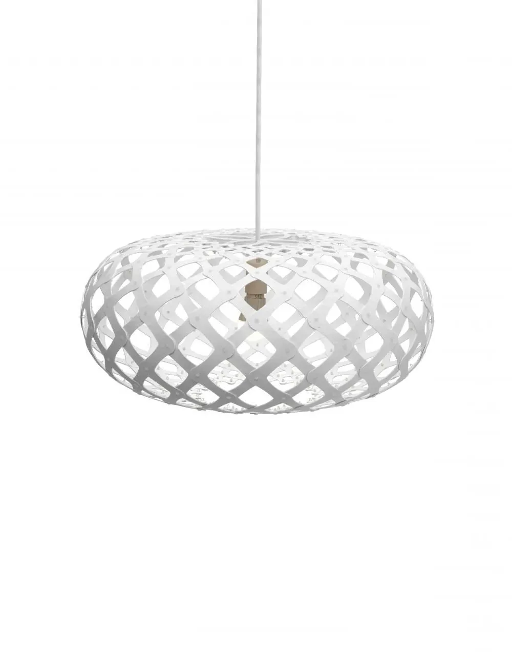 Medium Pendant Light - White, Bamboo