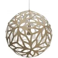 Medium Pendant Light - White, Bamboo