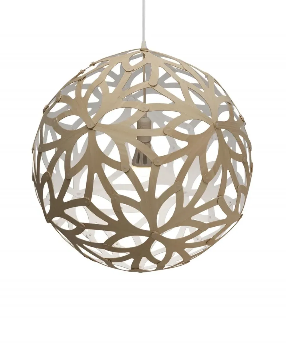 Medium Pendant Light - White, Bamboo