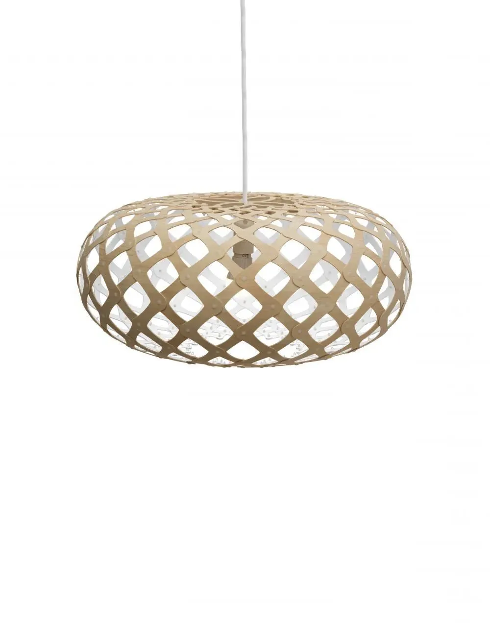 Medium Pendant Light - White, Bamboo