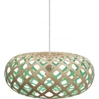 Medium Pendant Light with Curves - Aqua, Bamboo