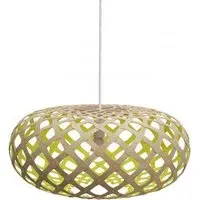 Medium Pendant Light with Curves - Lime, Bamboo