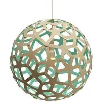 Small Coral Pendant Light - Aqua, Bamboo