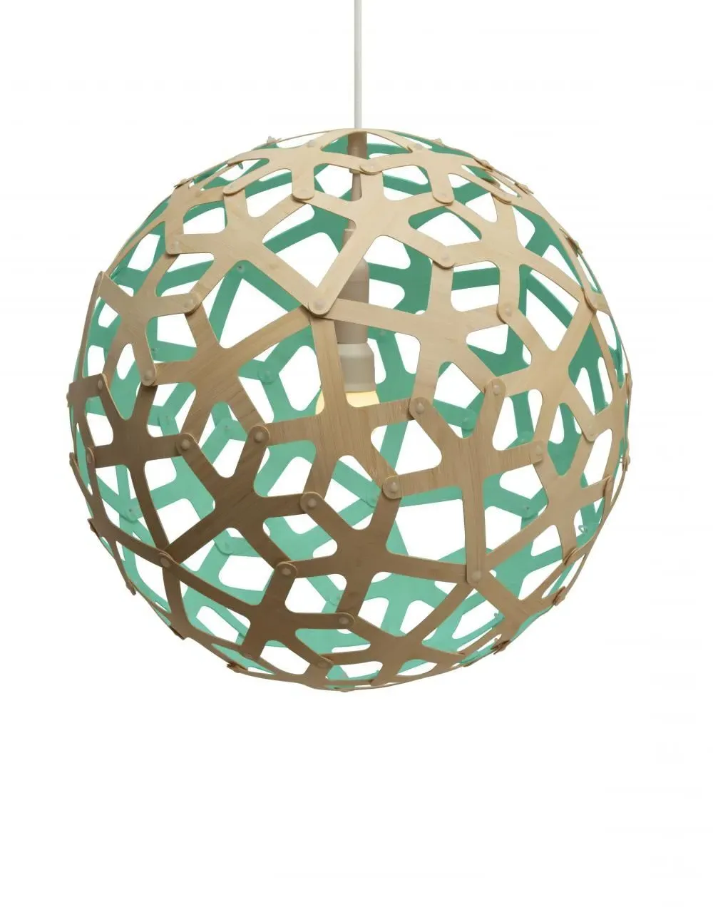 Small Coral Pendant Light - Aqua, Bamboo image
