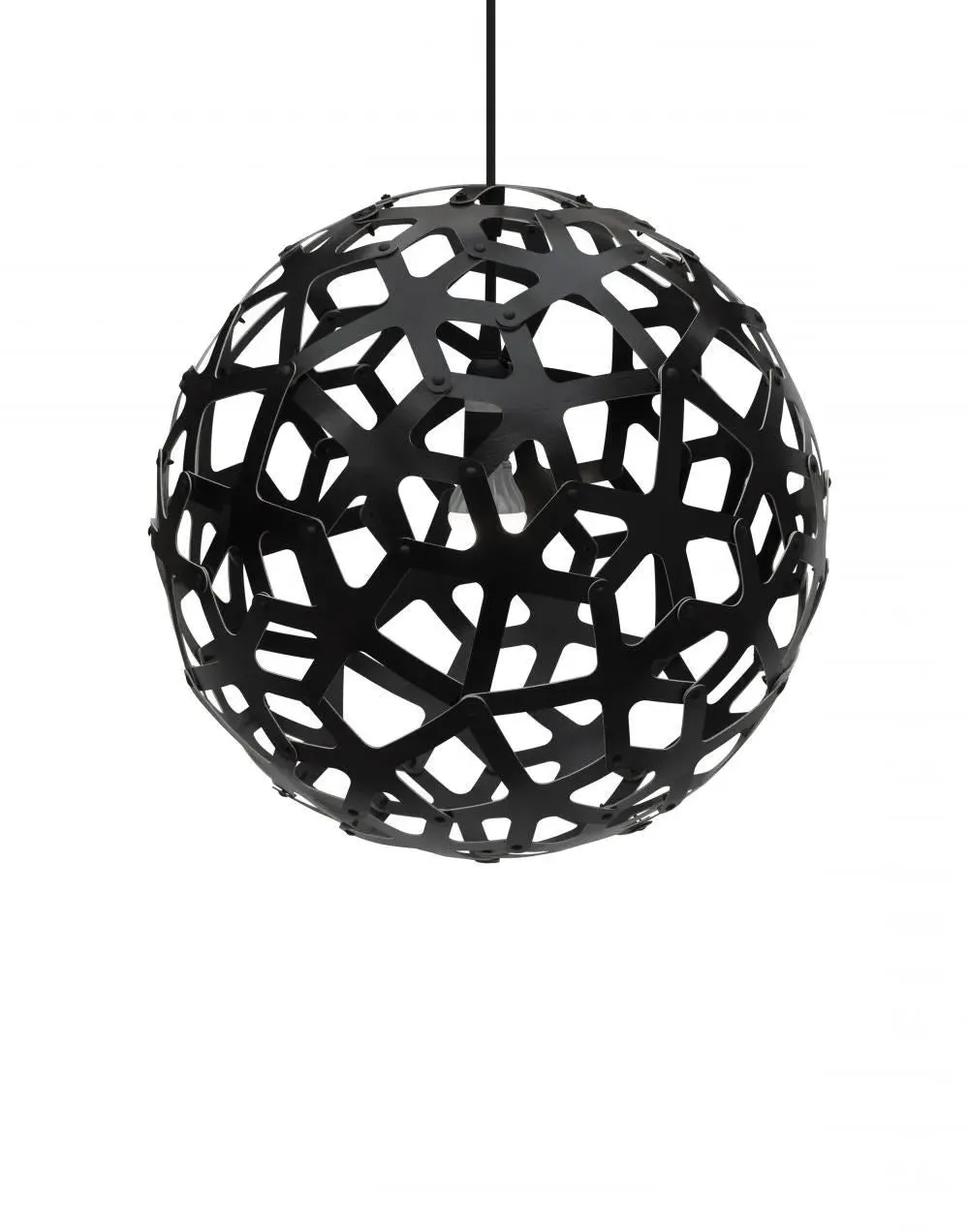 Small Coral Pendant Light - Black, Bamboo