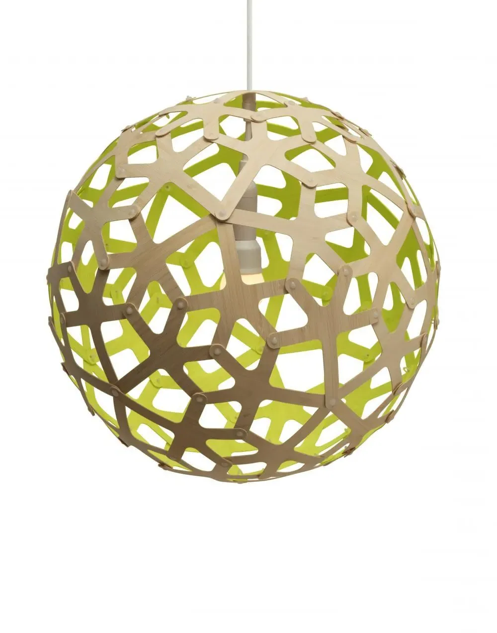 Small Coral Pendant Light - Lime, Bamboo