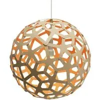 Small Coral Pendant Light - Orange, Bamboo