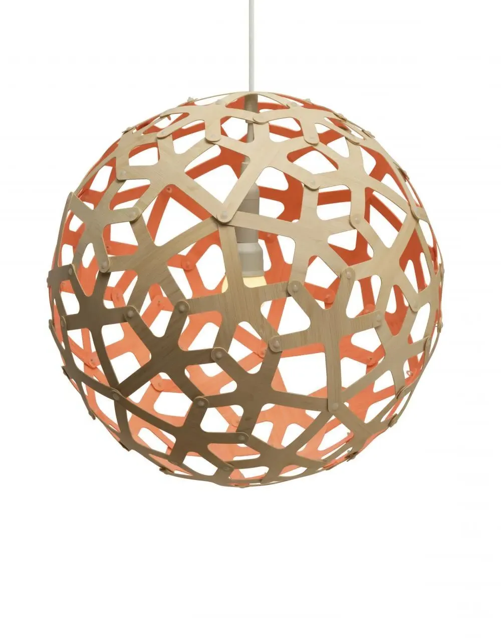 Small Coral Pendant Light - Pink, Bamboo