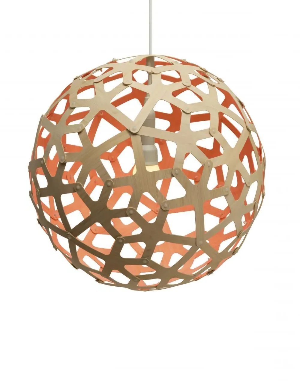 Small Coral Pendant Light - Pink, Bamboo