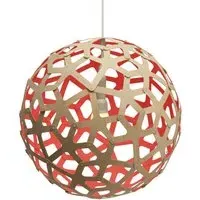 Small Coral Pendant Light - Red, Bamboo