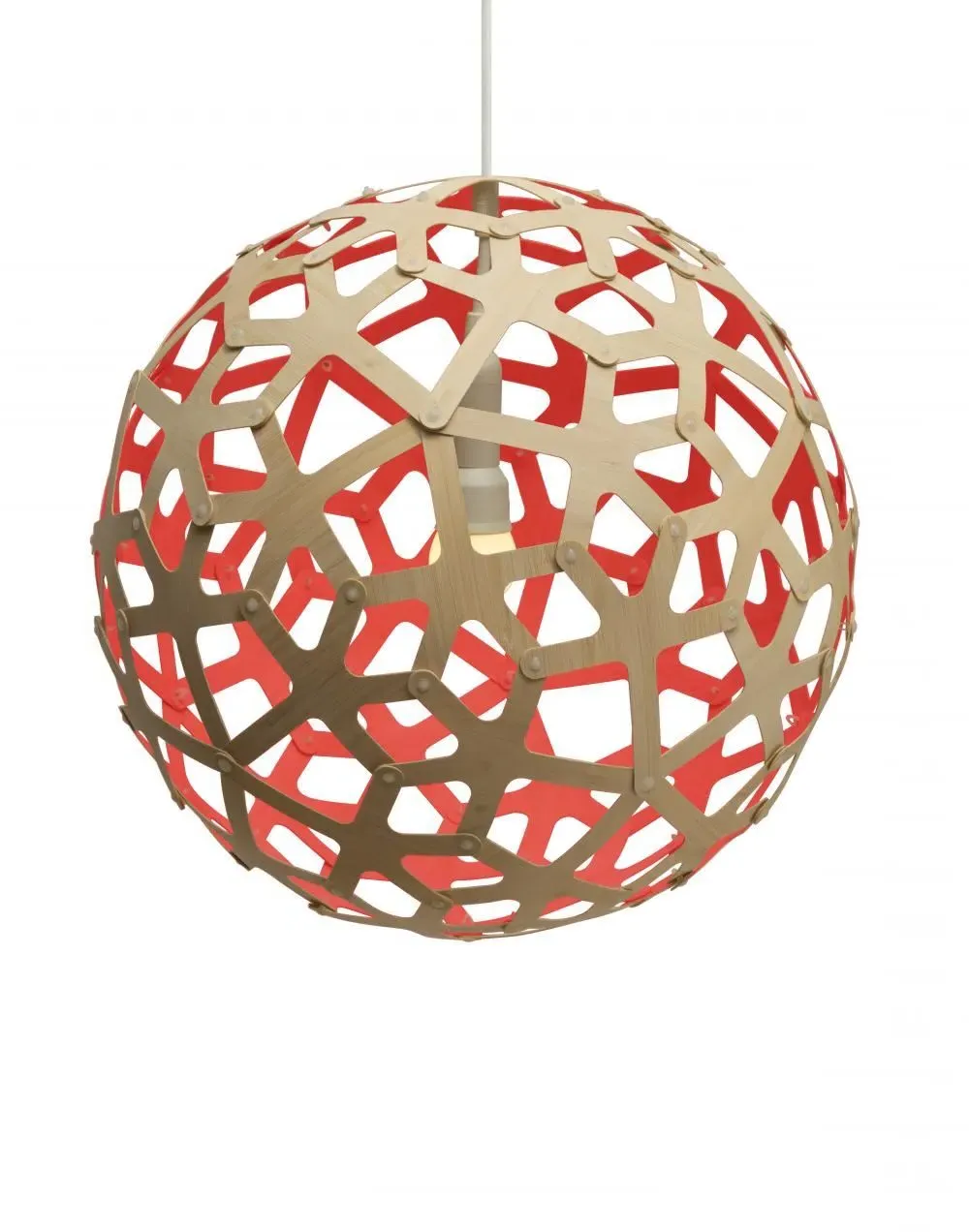 Small Coral Pendant Light - Red, Bamboo