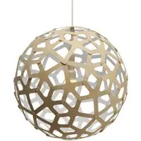 Small Coral Pendant Light - White, Bamboo