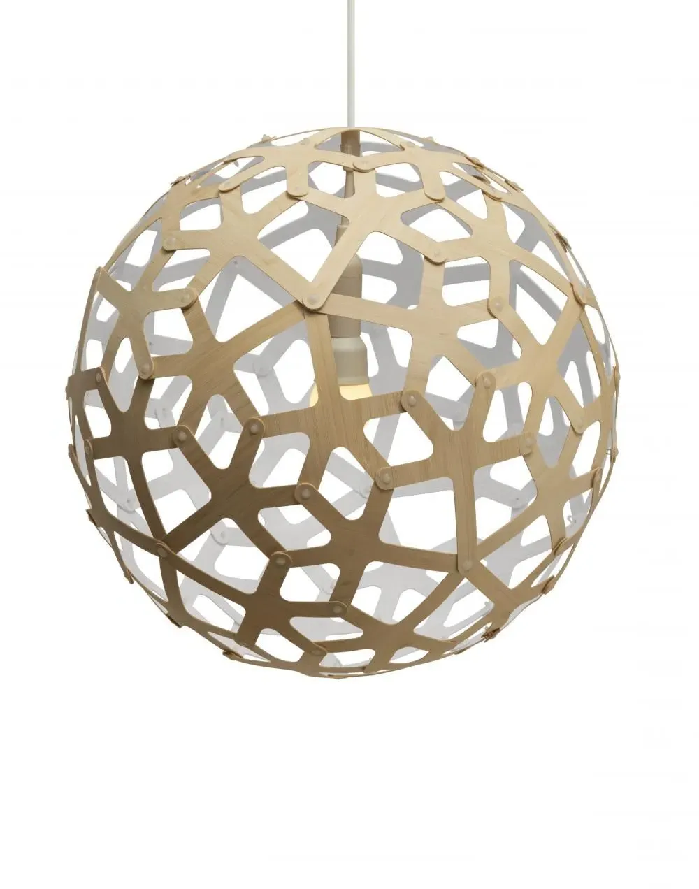 Small Coral Pendant Light - White, Bamboo