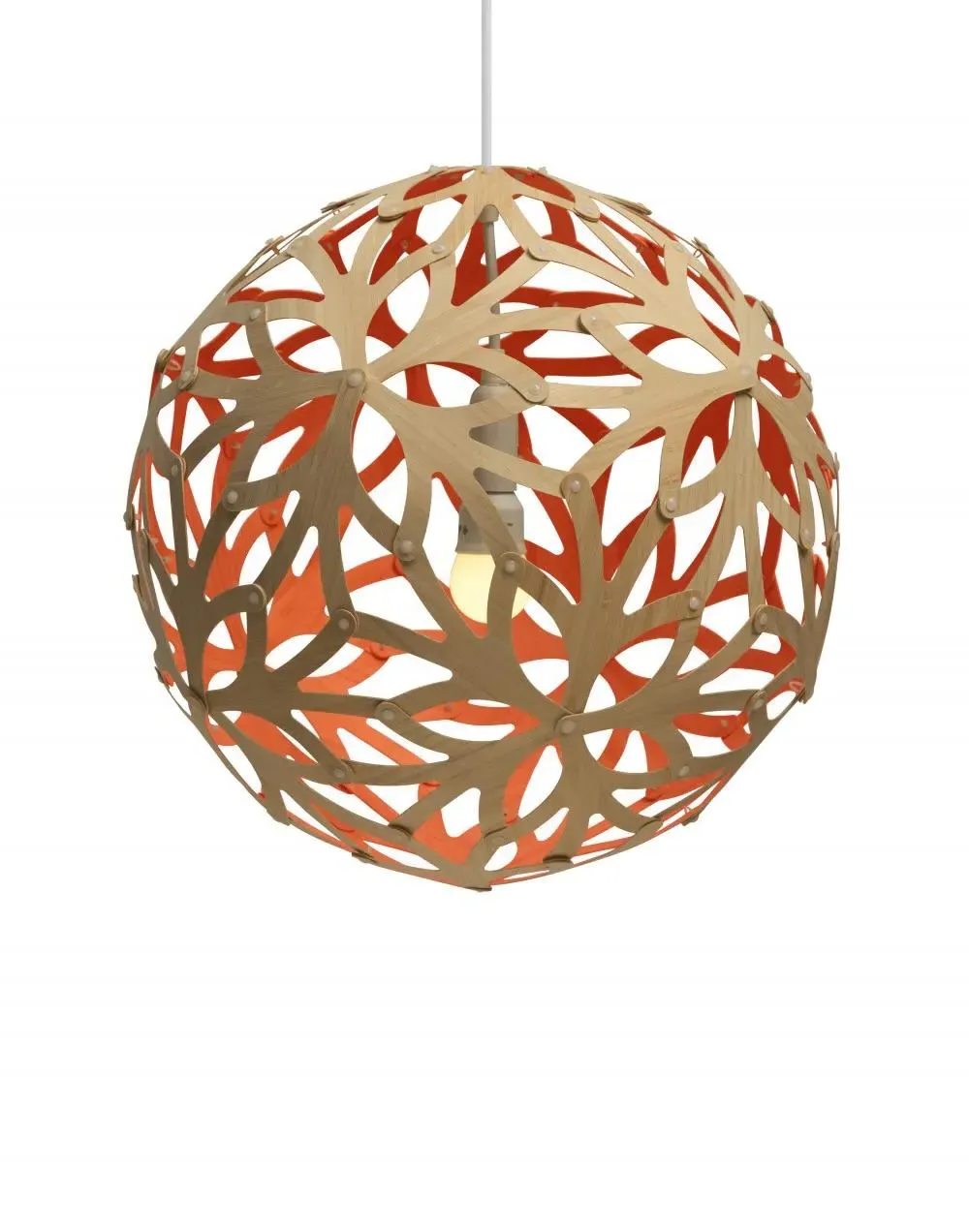 Small Floral Pendant Light - Red, Bamboo image