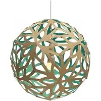 Small Pendant Light - Aqua, Bamboo