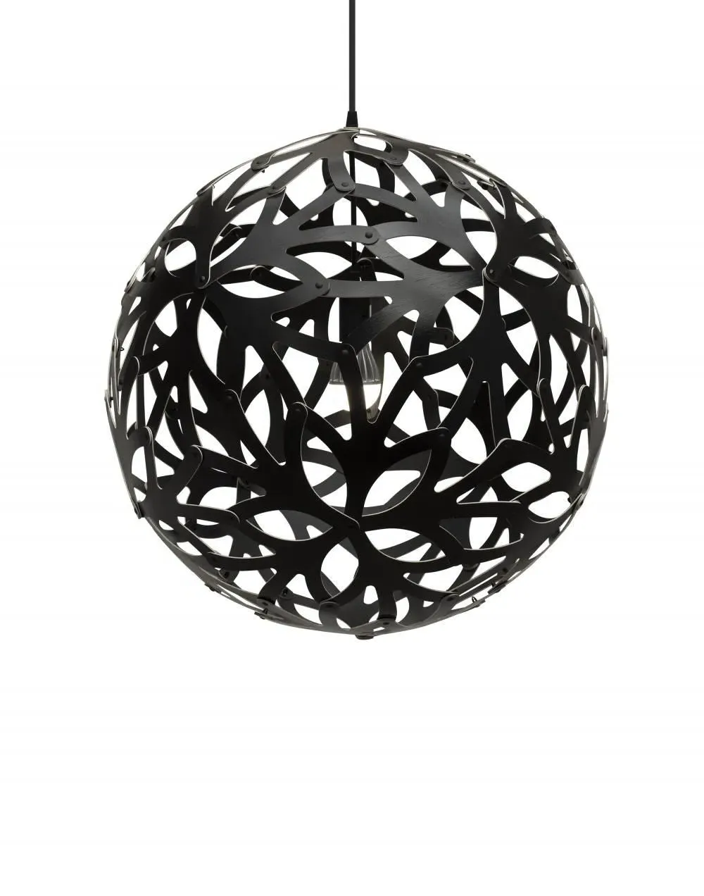 Small Pendant Light - Black, Bamboo