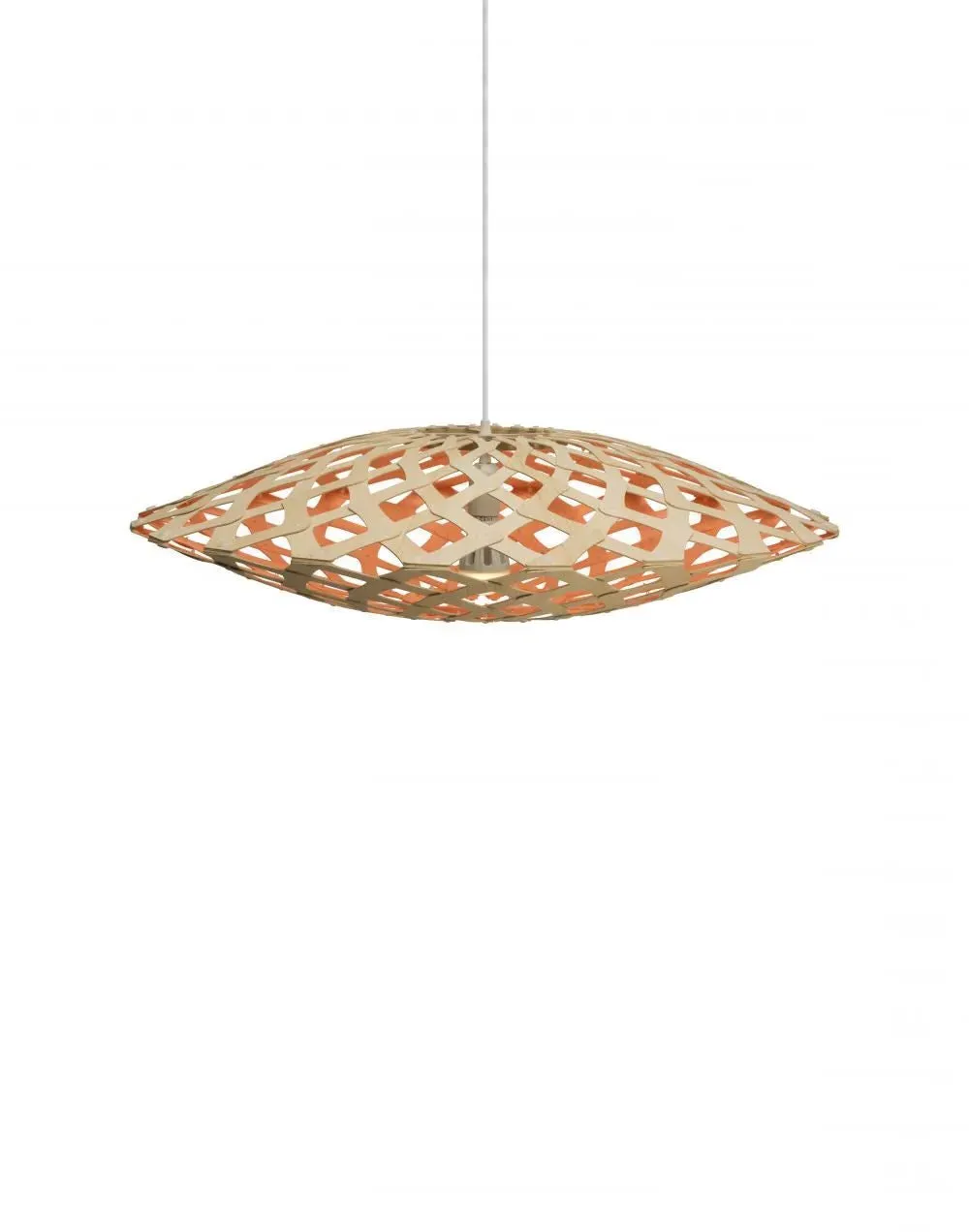 Small Pendant Light - Orange, Flax Fiber