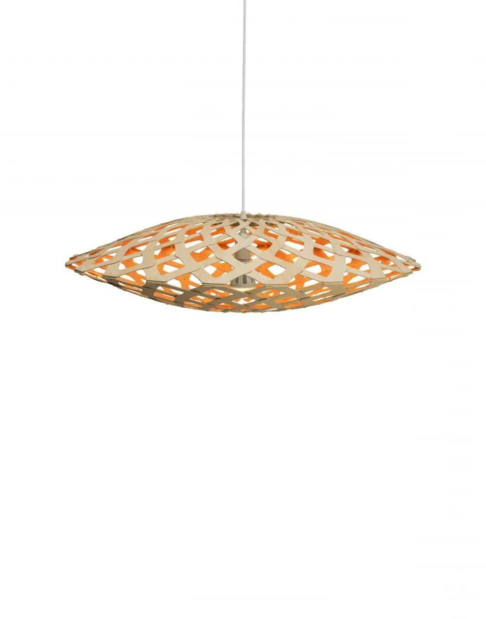 Small Pendant Light - Orange, Flax Fiber