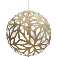 Small Pendant Light - White, Bamboo