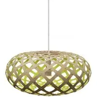 Small Pendant Light with Curves - Lime, Bamboo