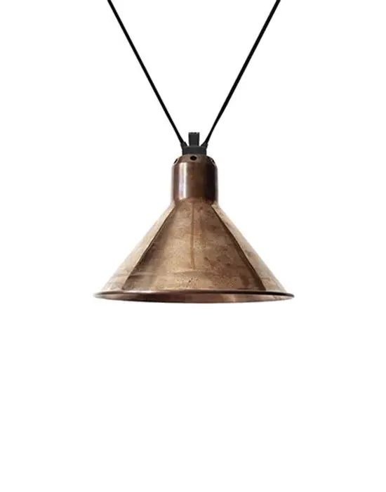 Large Conical Pendant Light - Copper, Metal