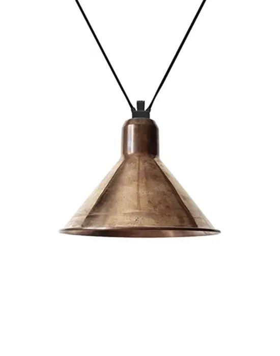 Large Conical Pendant Light - Copper, Metal