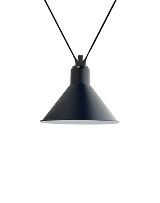 Large Pendant Light Conical Shade - Black, Metal