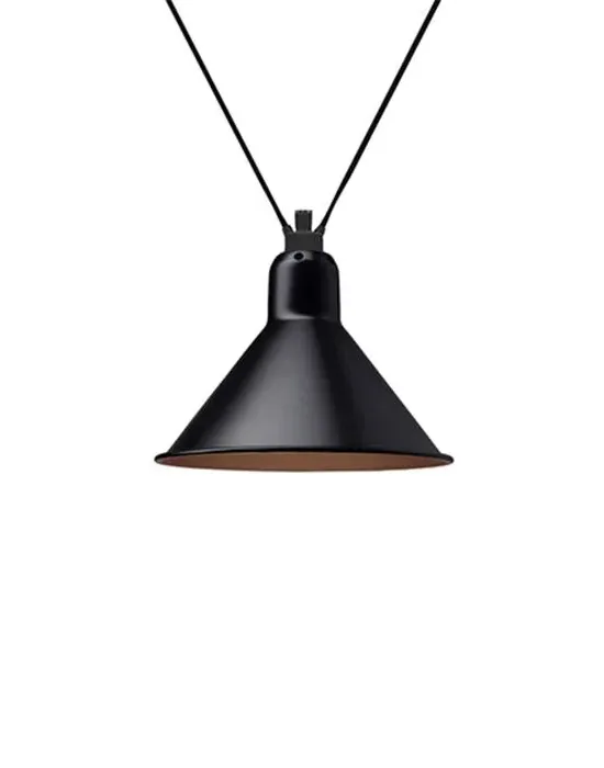 Large Pendant Light Conical Shade - Black, Metal image