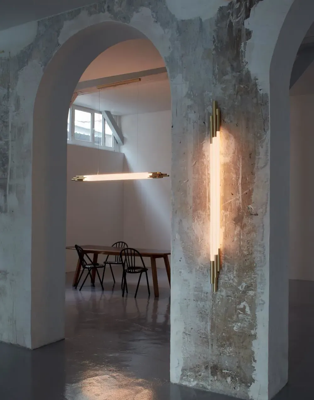 Large Pendant Light - Opal Glass, Aluminium