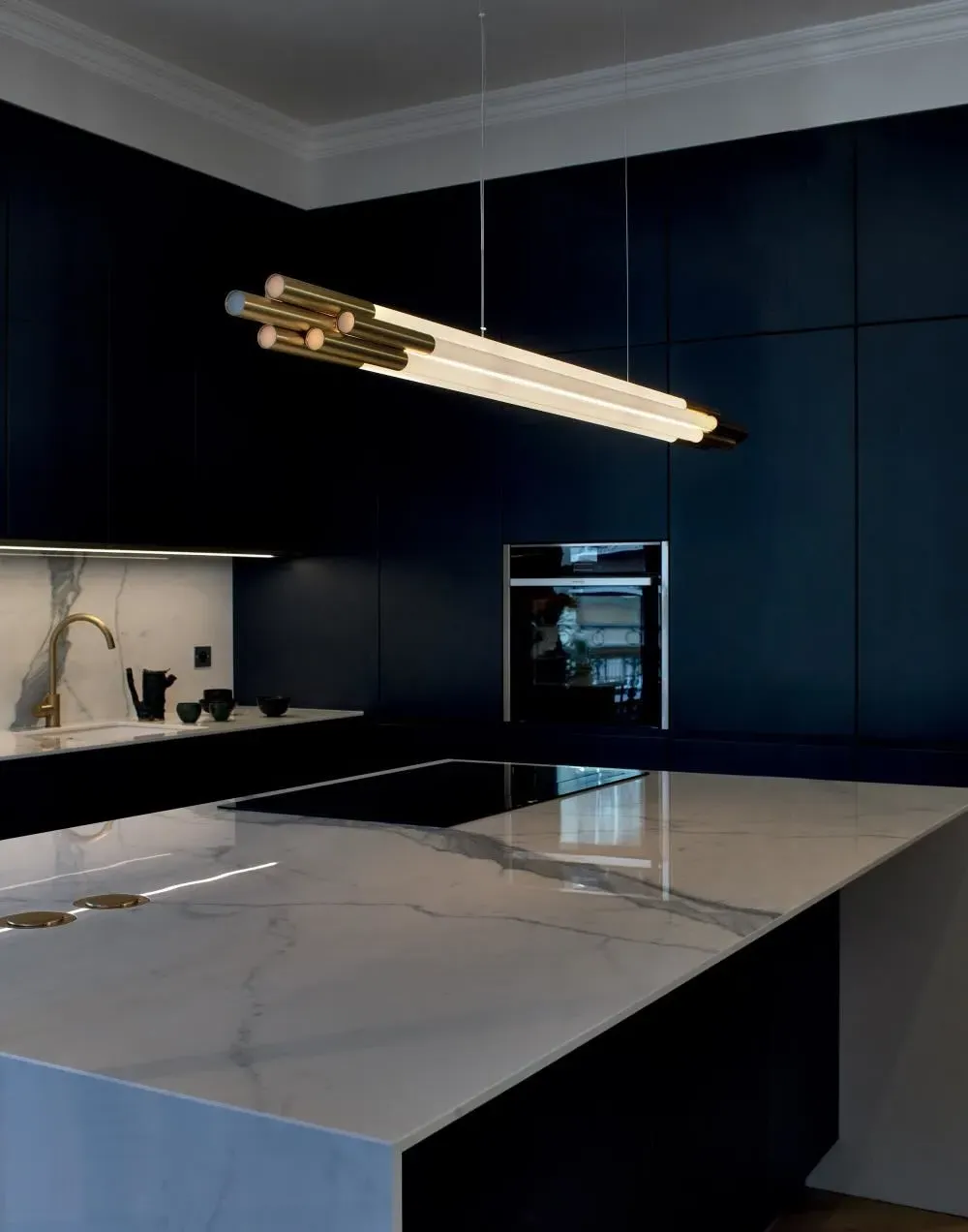 Large Pendant Light - Opal Glass, Aluminium