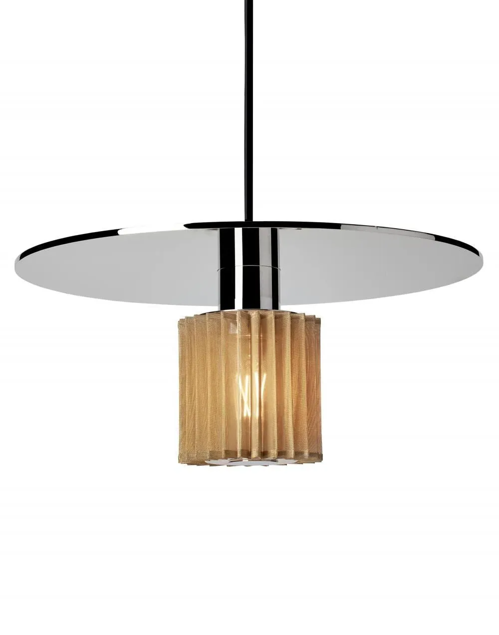 Large Pendant Light with Mesh Shade - Silver