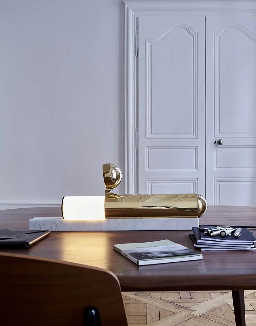 LED Table Lamp with Touch Control - Black, Marble