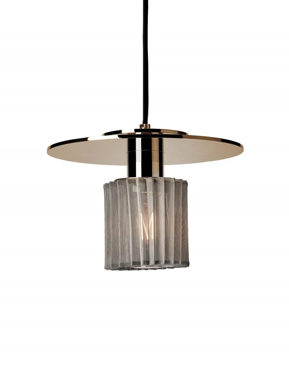 Medium Pendant Light with Mesh Shade - Gold, Metal