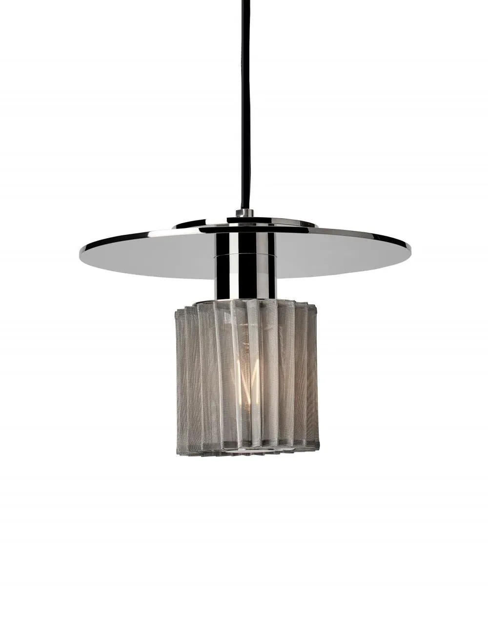Medium Pendant Light with Mesh Shade - Silver