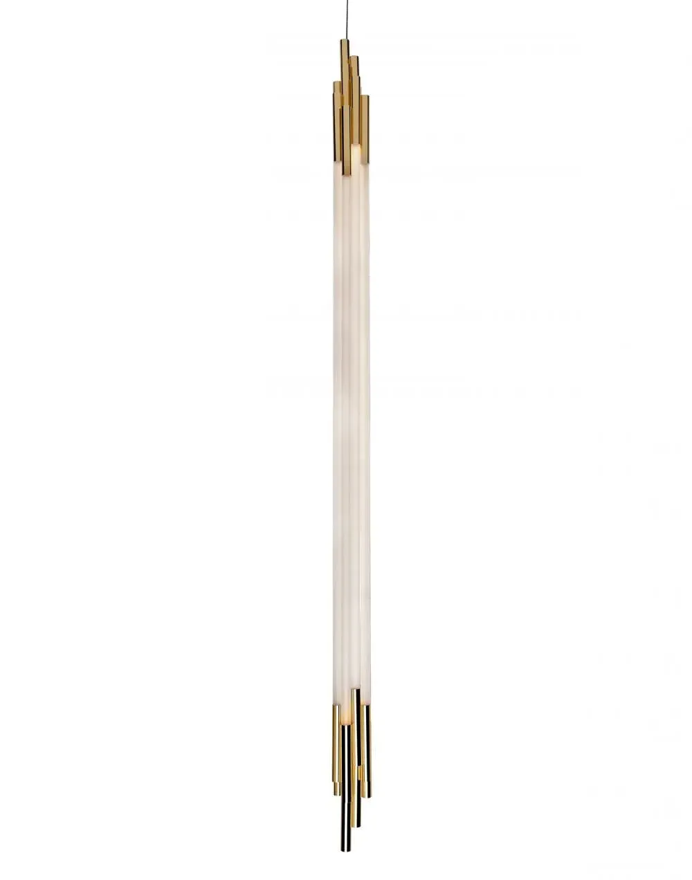 Org Medium Pendant Light - Gold, Opal Glass