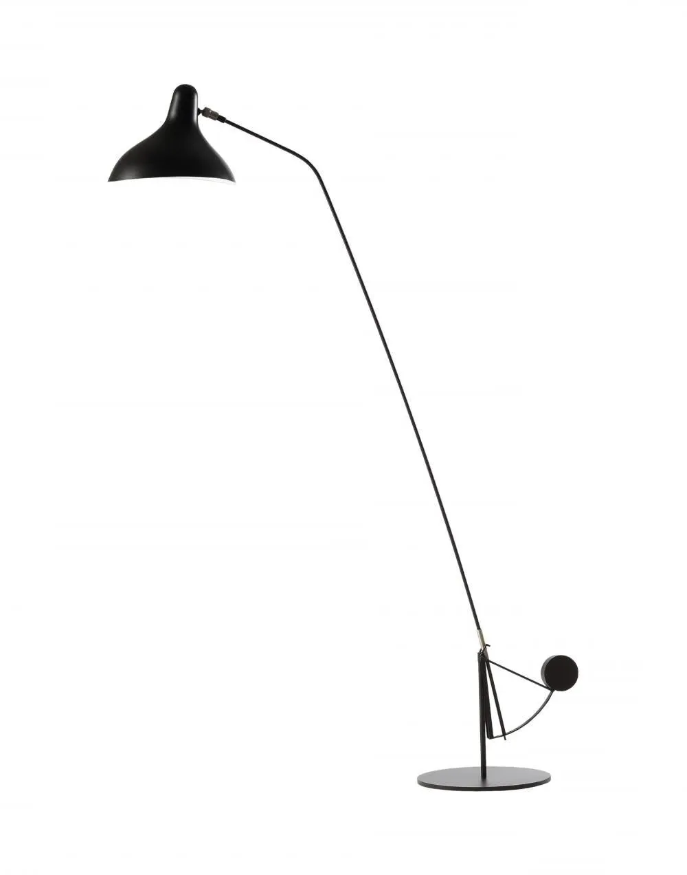 Round Base Floor Lamp with Counterweight - Black