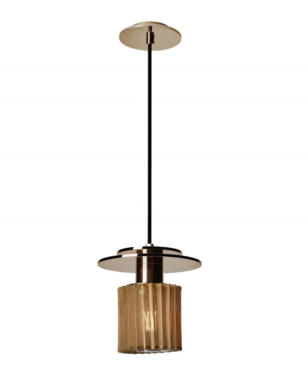 Small Pendant Light with Mesh Shade - Silver