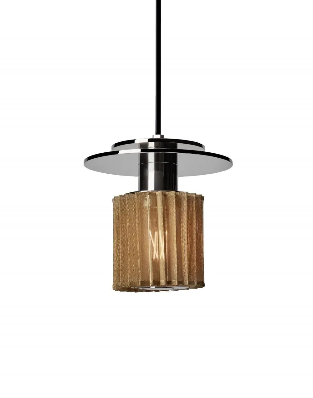 Small Pendant Light with Mesh Shade - Silver image