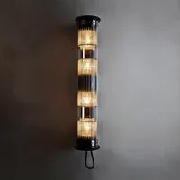 Tube Wall Light with Gold Mesh - Gold, Glass